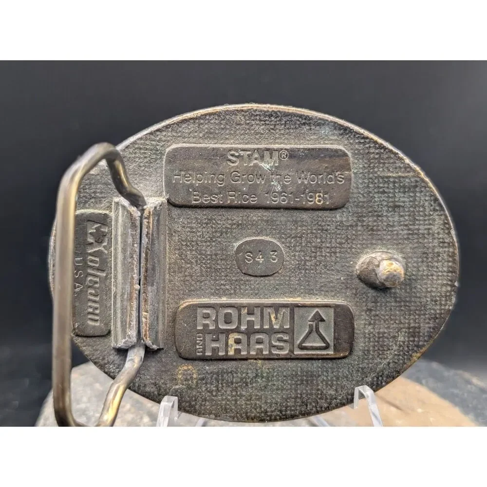 STAN Rice 20‑Year Belt Buckle – Rohm & Haas – USA – Vintage Promo